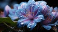 Spring flowers blue crocuses. drops of water on the background