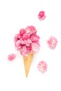 Spring flowers Cherry tree blossom ice cream waffle cone Royalty Free Stock Photo