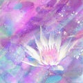 Artistic Spring Flowers - cute and magical water lily . Elegant overflowing neon Design