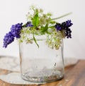 spring flowers glass bottle romantic diary shabbychic Royalty Free Stock Photo