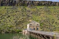 Idaho diversion Dam on the Boise river and access bridge