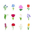 Spring flowers icons Royalty Free Stock Photo