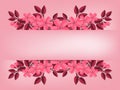 Spring flowers in the paper art style of Sakura or Cherry blossom frame with your copy space on pink background Royalty Free Stock Photo