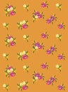 Spring flowers pattern, graphic floral motive. Vector illustration eps. Royalty Free Stock Photo