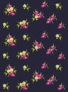 Spring flowers pattern, graphic floral motive. Vector illustration eps. Royalty Free Stock Photo