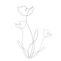 Spring flowers silhouette tulip. Vector illustration