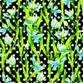 Spring flowers snowdrop seamless pattern, hand painted watercolor illustration Royalty Free Stock Photo