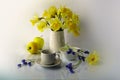 Spring flowers in still lifes. Royalty Free Stock Photo