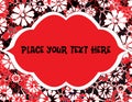 Red, Black Flowers With Text Frame
