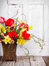 Spring flowers in a vase