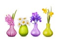 Spring flowers in vases Royalty Free Stock Photo