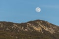 spring fool moon over mountains in british columbia canada Royalty Free Stock Photo