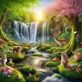 A spring dawn forest. Royalty Free Stock Photo
