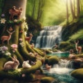 A spring dawn forest. Royalty Free Stock Photo