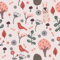 Spring forest seamless pattern