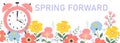 Spring forward banner with abstract flowers Royalty Free Stock Photo