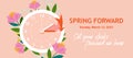 Spring Forward. Daylight Saving Time Begins concept Banner in vintage style Royalty Free Stock Photo