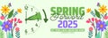Spring Forward Daylight Saving Time Starts background with flower and clock design. Spring Forward set your clock ahead