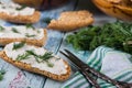 Spring fresh dill for breakfast with bread