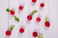 Spring fresh radishes background Royalty Free Stock Photo