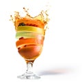 Spring fruit cocktail and fruit juice vitamin Royalty Free Stock Photo