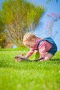 Spring fun and cute little girl smiling