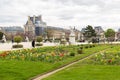 Spring in Garden of the Tuileries which is one of most famous parks in Paris