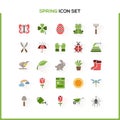 Spring and gardening. Glyph color icon set. Vector illustration Royalty Free Stock Photo