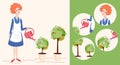 Spring gardening illustration and icons Royalty Free Stock Photo