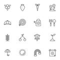 Spring, gardening line icons set Royalty Free Stock Photo