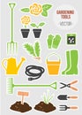 Spring Gardening Tools Set, Vector Illustration