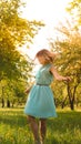 Spring Girl enjoying nature. Beautiful Young Woman Outdoors Royalty Free Stock Photo