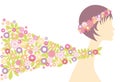 Spring girl with flowers Royalty Free Stock Photo