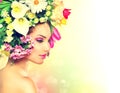 Spring Girl with Flowers Royalty Free Stock Photo