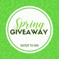 Spring giveaway card. Vector template for blogs