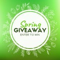 Spring giveaway. Promotional card for instagram