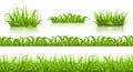 Spring grass seamless pattern and icons, vector Royalty Free Stock Photo
