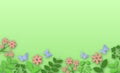 Spring green background. Flowers leaves and butterflies. Paper cut. Royalty Free Stock Photo