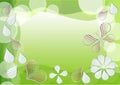 Spring green background with morphing dotted drops