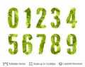 Spring green bright numbers set. Royalty Free Stock Photo