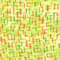 Spring green chartreuse brush strokes for scrapbooking. Watercolor coloured line green and orange texture. A seamless pattern with Royalty Free Stock Photo