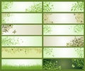 Spring green decorative floral banners Royalty Free Stock Photo