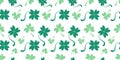 Spring green mint shamrock and clover seamless pattern for St. Patrick\'s Day Royalty Free Stock Photo