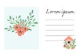 Spring greeting card template with birds and birdhouse with flowers Royalty Free Stock Photo