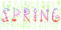 Spring - hand drawn lettering vegetative . Perfect brush typography for cards, poster, t-shirt, invitations.