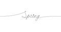 SPRING handwritten inscription. One line drawing of word
