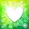 Spring Heart card with Flower. Vector illustration, can be used Royalty Free Stock Photo