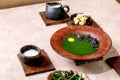 Spring herbasl nettle puree soup