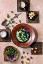 Spring herbasl nettle puree soup