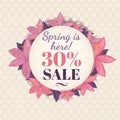 Spring is here with sale text illustration Royalty Free Stock Photo